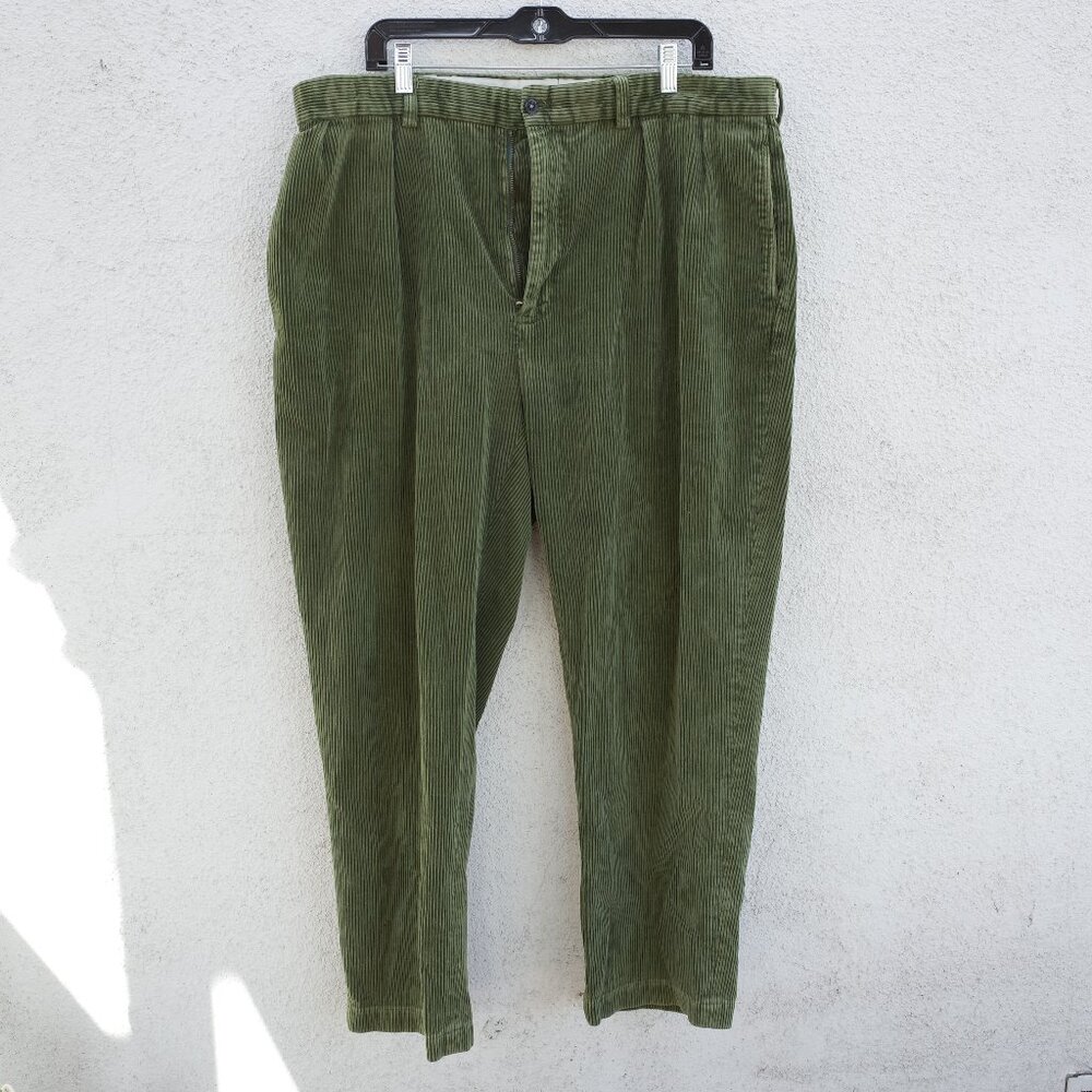 Vintage Polo Golf Ralph Lauren Wide Wale Corduroy Pants - Olive Green - 40x30